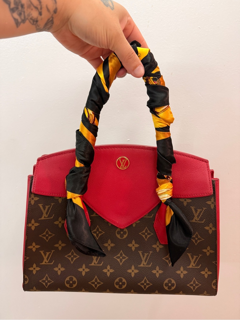 Louis Vuitton Florine Bag 2way Handbag LV Monogram with Red - Picture 16 of 17